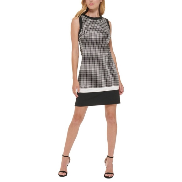 Tommy Hilfiger Houndstooth Plaid Dress Sz 14 - Picture 1 of 8